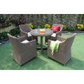 Hot trendy UV resistance Wicker PE Rattan Dining set table and 4 chairs Outdoor Furniture